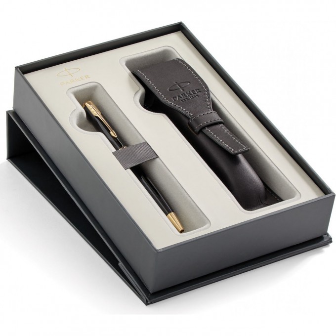 Подарочный набор PARKER: Шариковая ручка PARKER SONNET BLACK LACQUER GT + чехол из экокожи 2018972 Подарочный набор PARKER: Шариковая ручка PARKER SONNET BLACK LACQUER GT + чехол из экокожи 2018972
